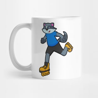 Racoon as Skater with Inline skates Mug